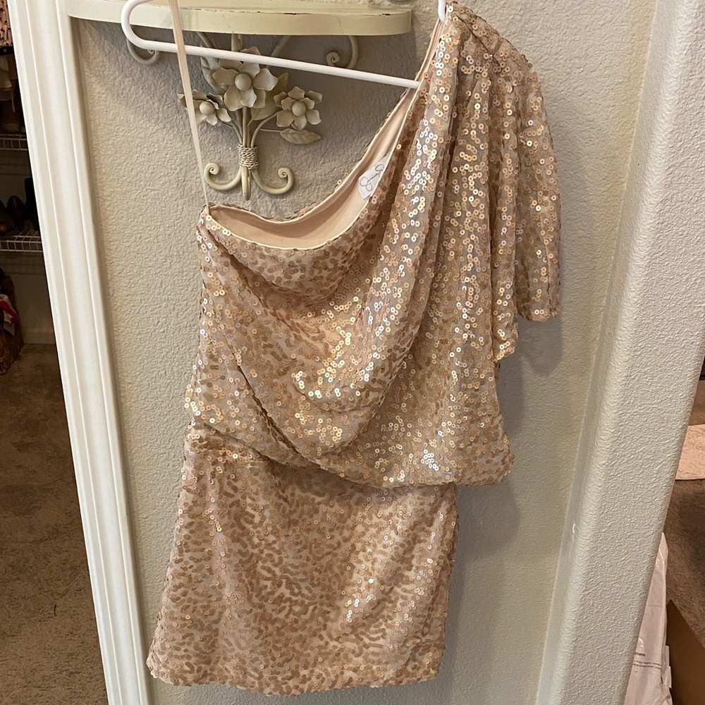Jessica Simpson Gold Sequin Dress